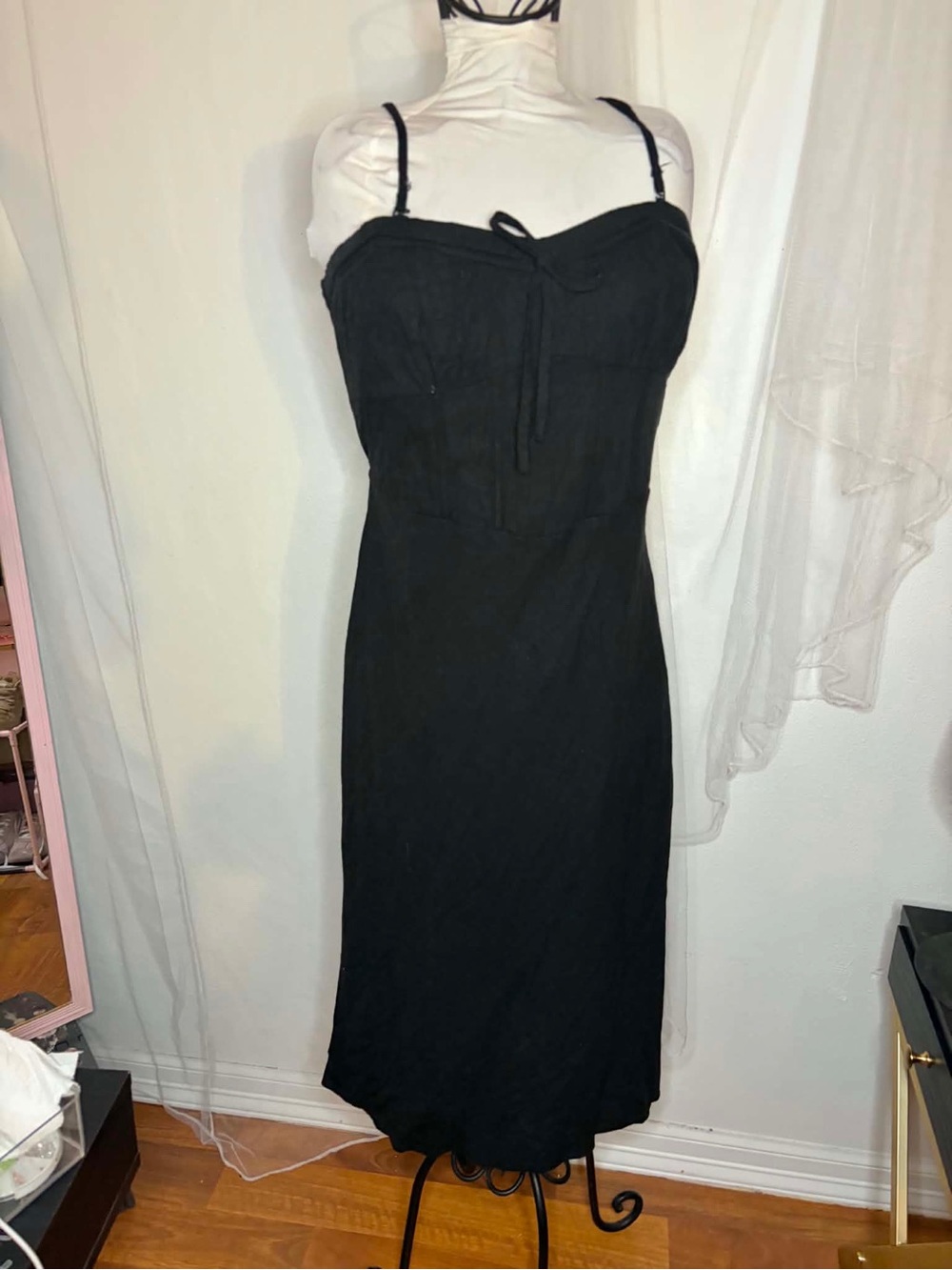 wild fable Black Spaghetti-Strap Midi Dress size 14